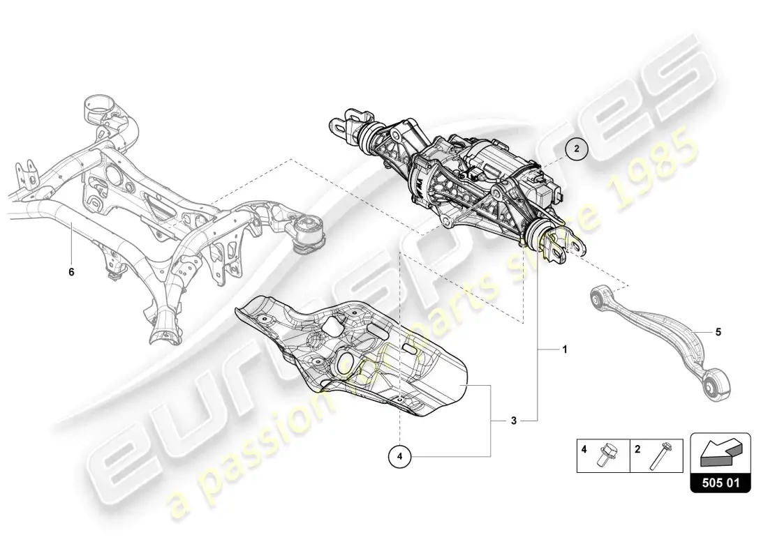 lamborghini urus performante (2023) aparato de gobierno diagrama de piezas