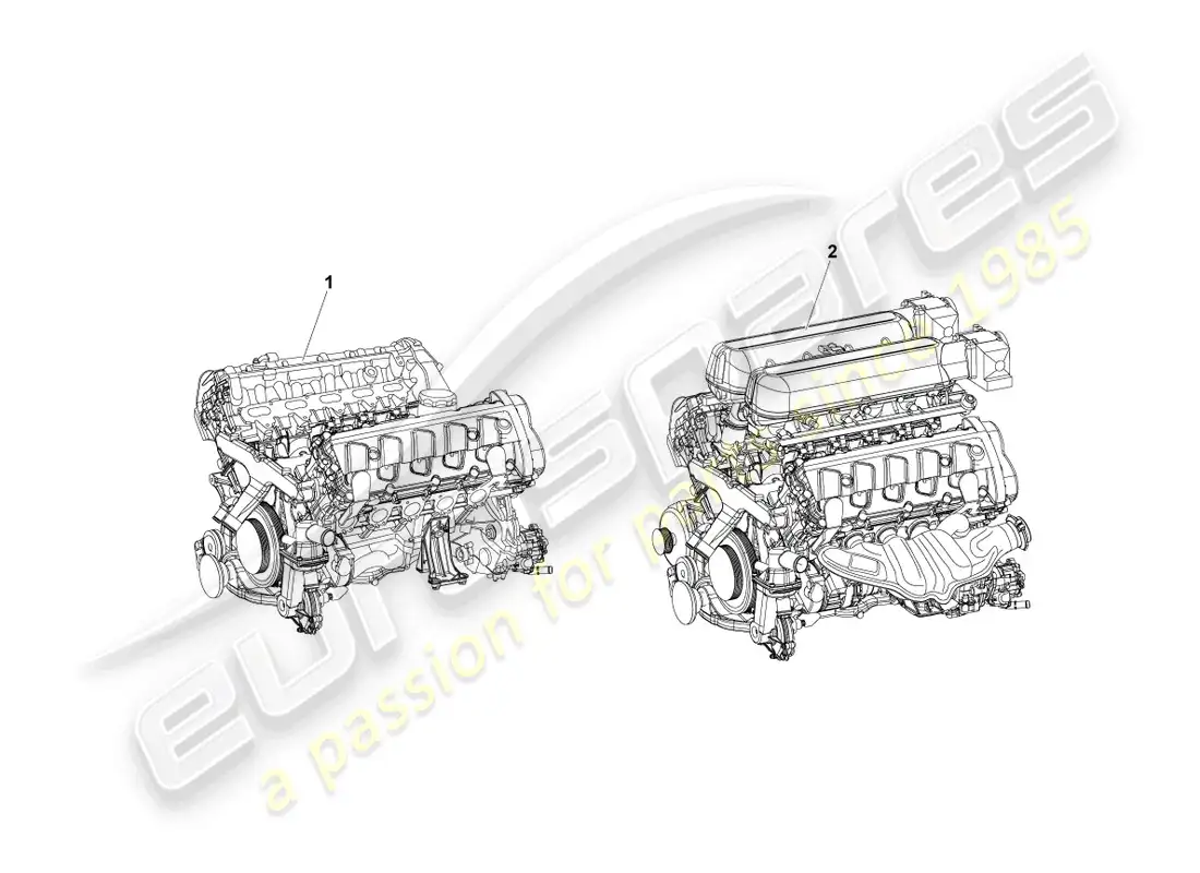 lamborghini lp550-2 spyder (2012) motor básico diagrama de piezas