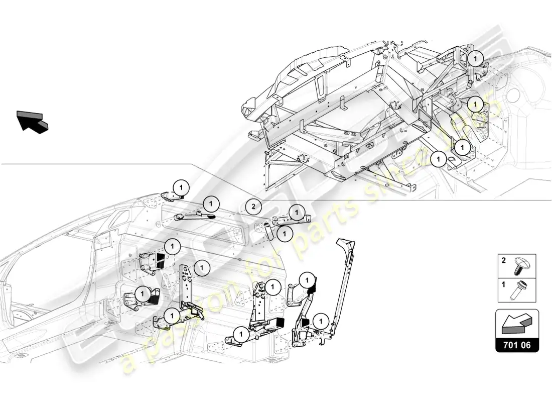 lamborghini ultimae roadster (2022) diagrama de piezas de sujetadores