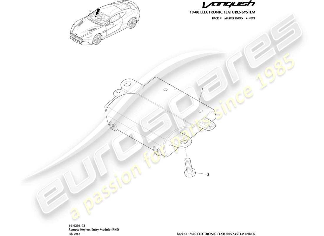 aston martin vanquish (2017) diagrama de piezas rke