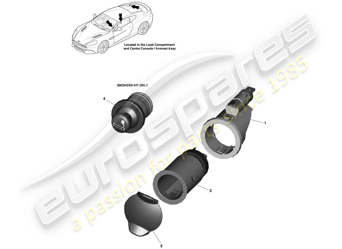 aston martin vanquish (2014) toma de energía diagrama de piezas