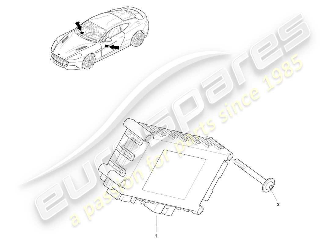 aston martin vanquish (2014) módulo de puerta electrónica diagrama de piezas
