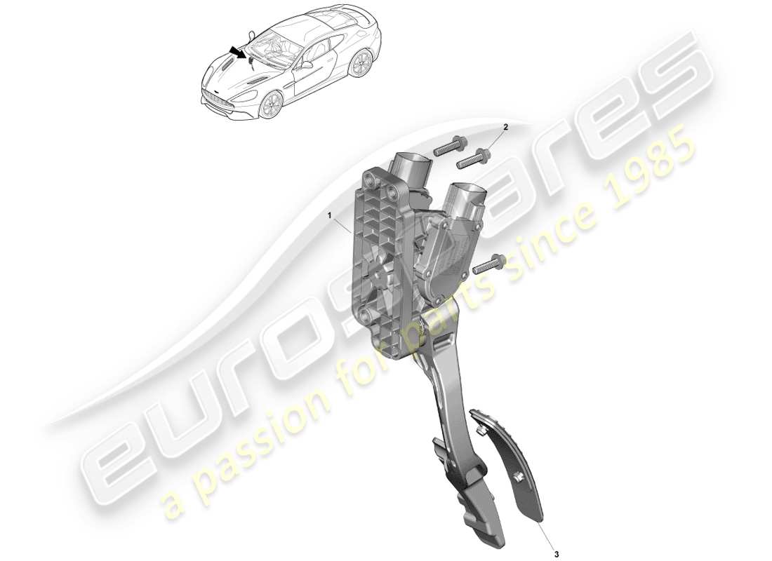 aston martin vanquish (2014) diagrama de piezas del control del acelerador