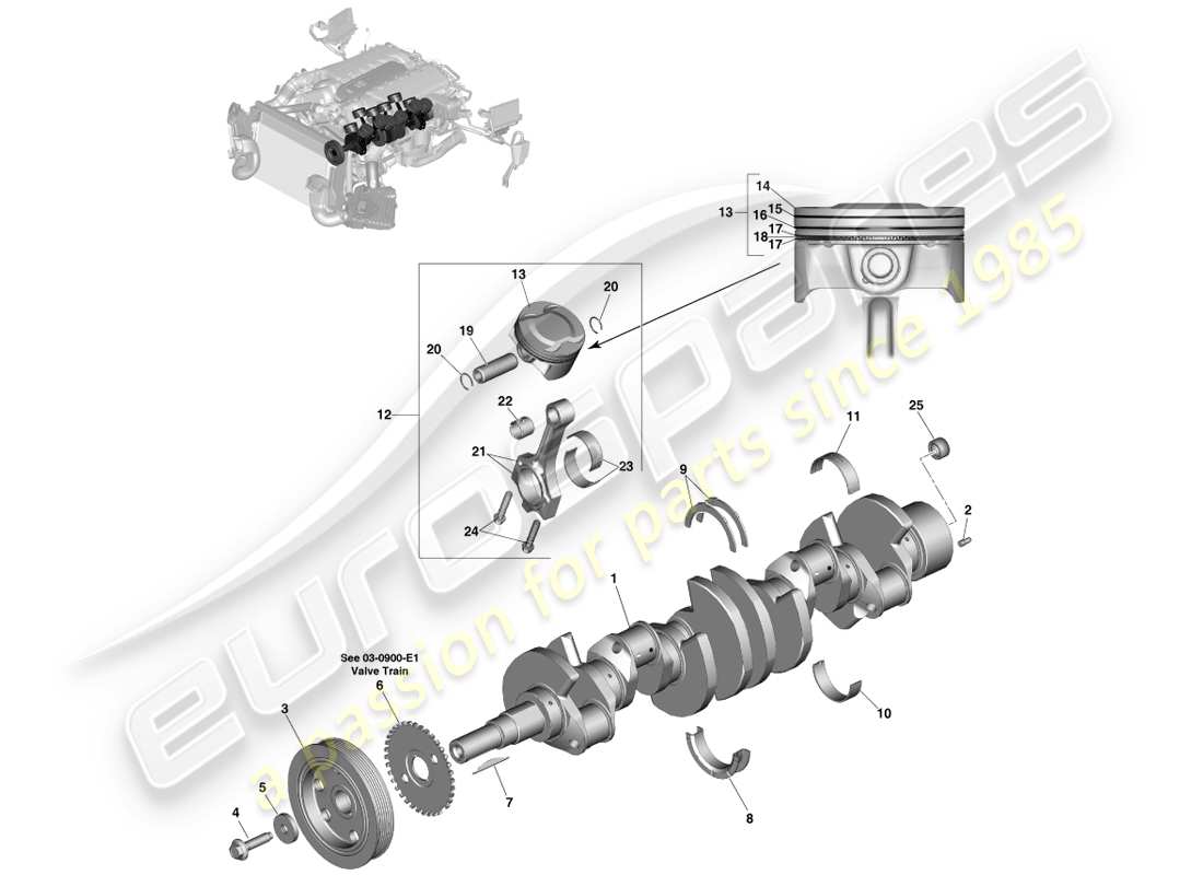 aston martin vanquish (2014) conversión de energía diagrama de piezas