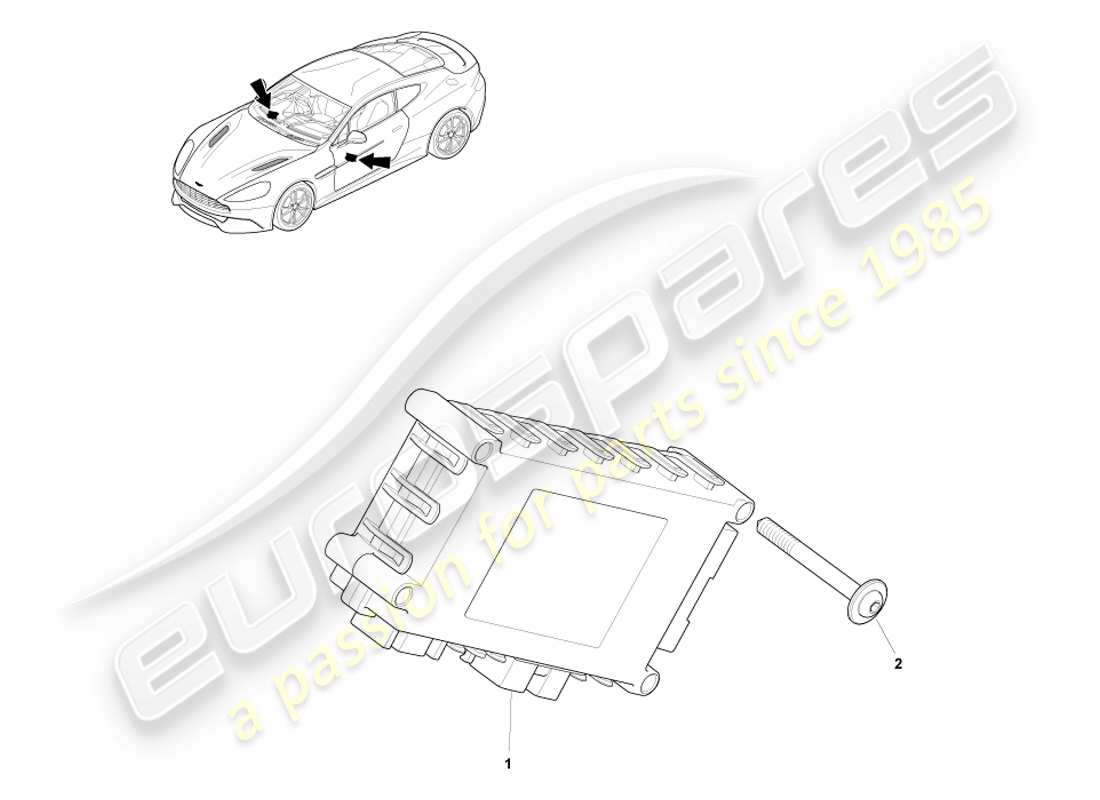 aston martin vanquish (2013) módulo de puerta electrónica diagrama de piezas