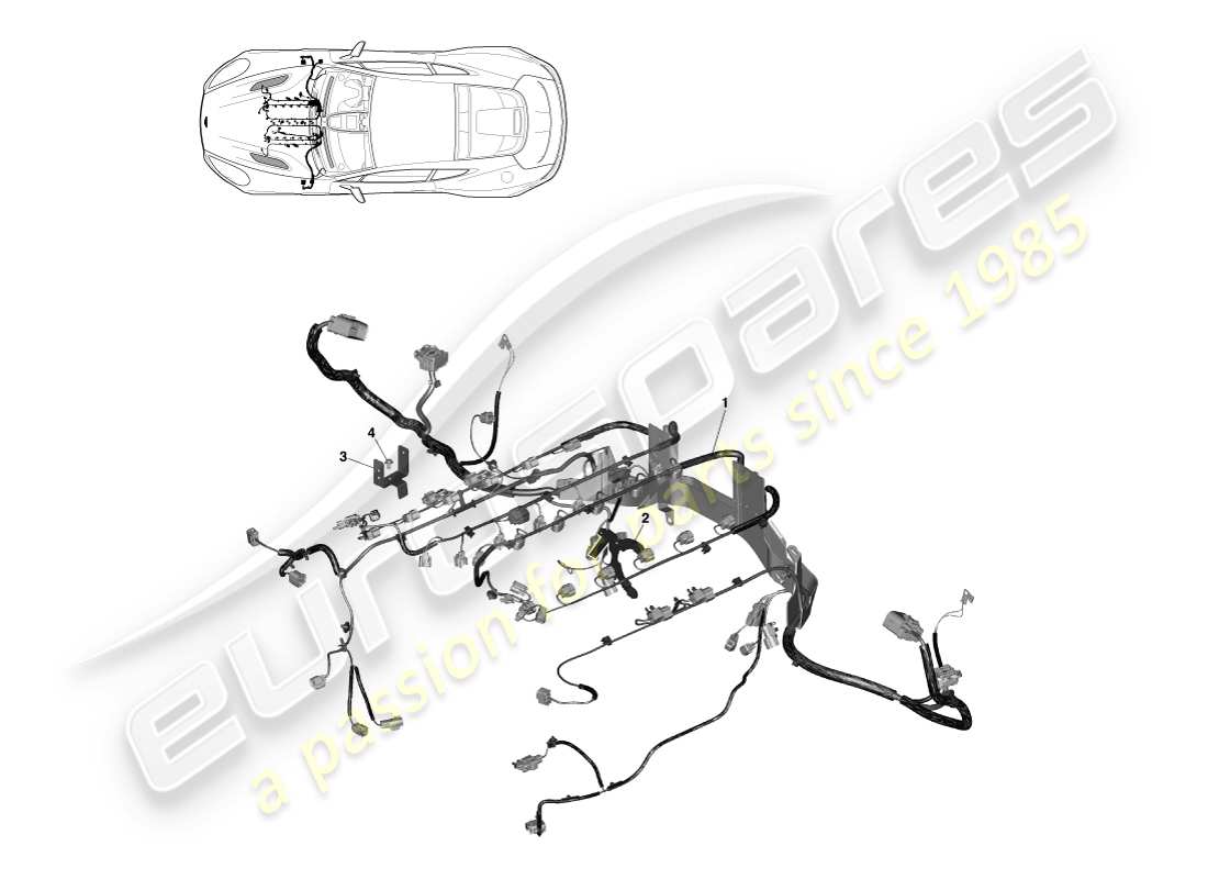 aston martin vanquish (2014) arnés del motor diagrama de piezas