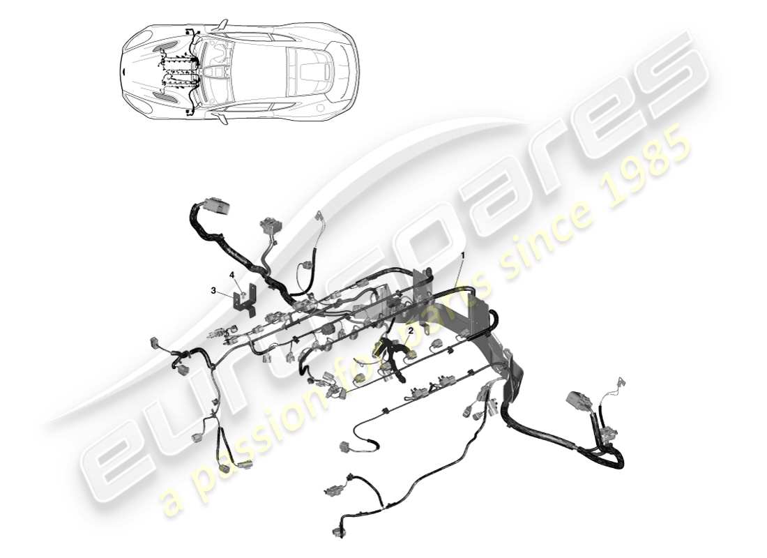 aston martin vanquish (2013) arnés del motor diagrama de piezas