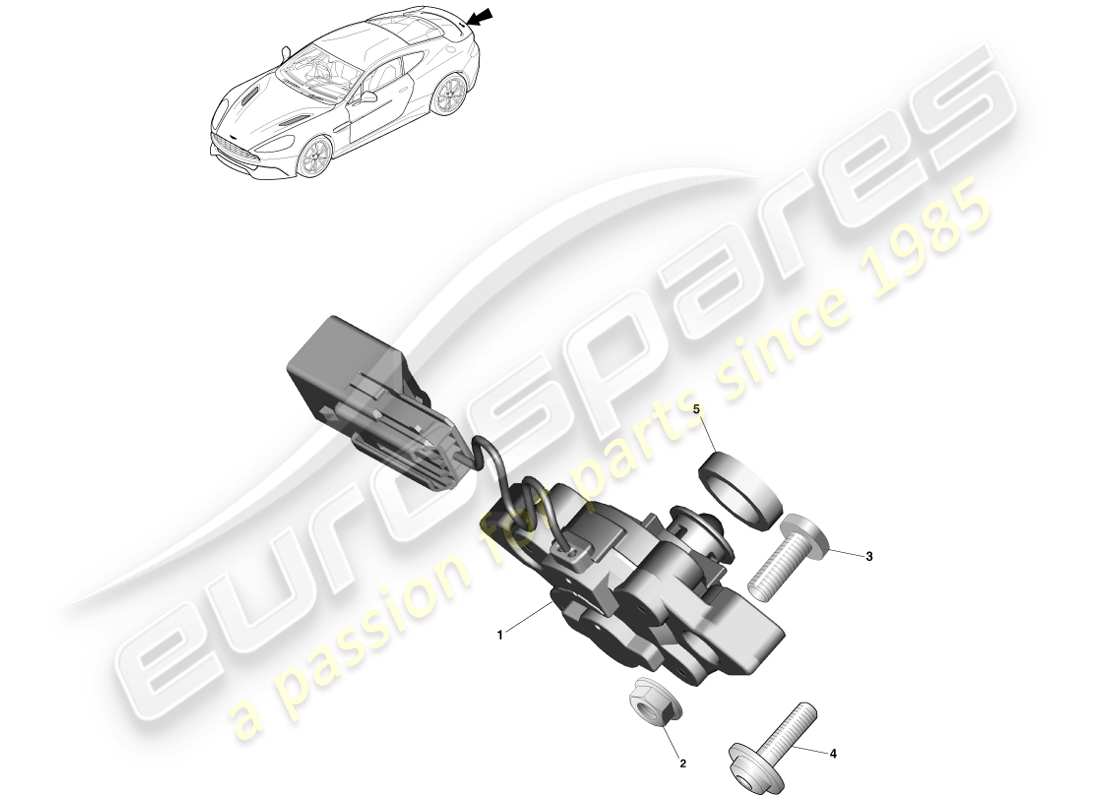 aston martin vanquish (2013) interruptor exterior de la tapa del maletero diagrama de piezas
