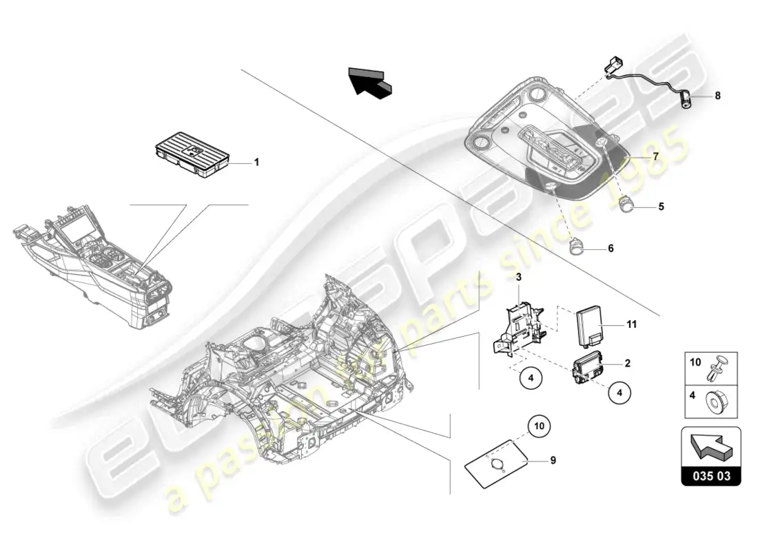 lamborghini urus (2020) piezas eléctricas para preparación de celulares diagrama de piezas