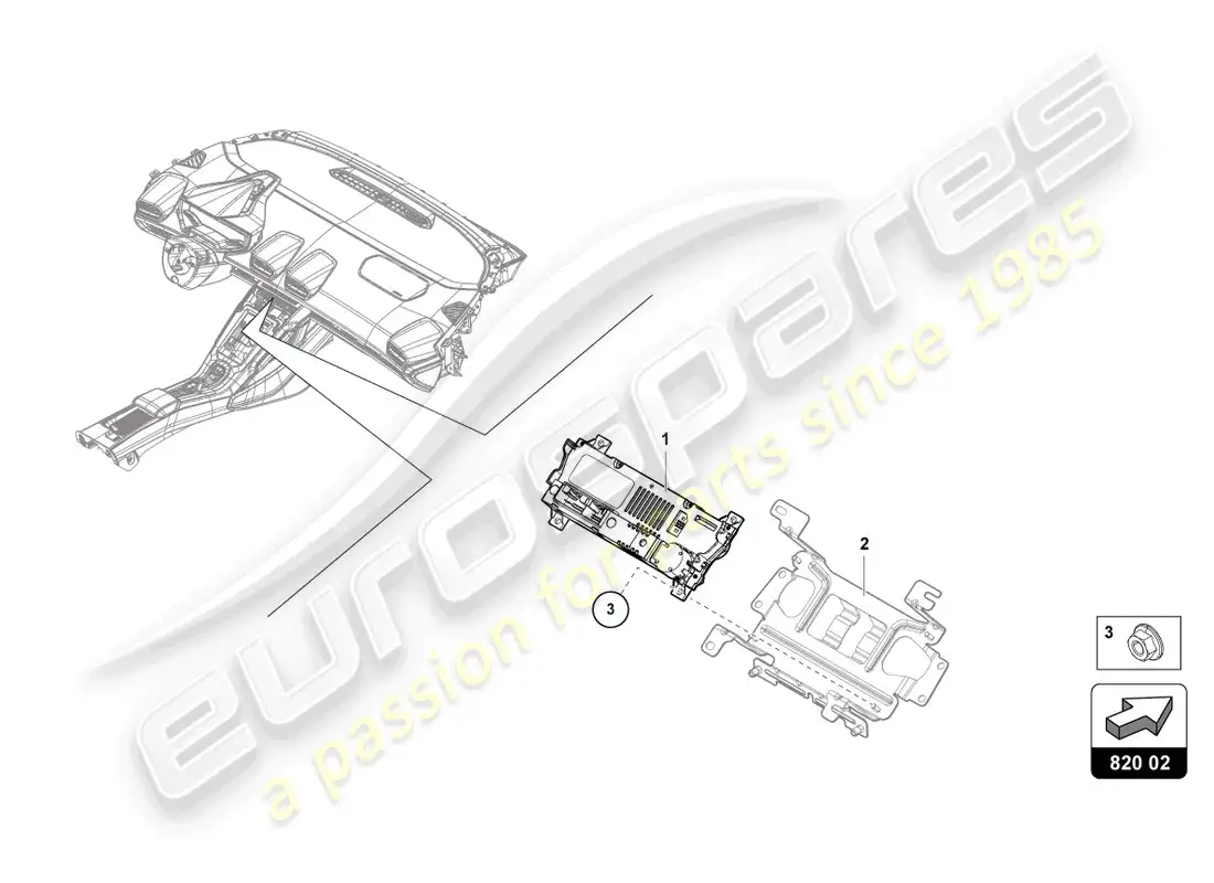 lamborghini tecnica (2024) unidad de control para calefacción diagrama de piezas