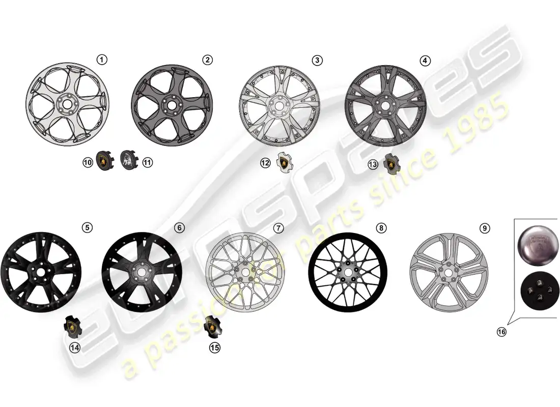lamborghini gallardo spyder (accessories) kit de actualización diagrama de piezas