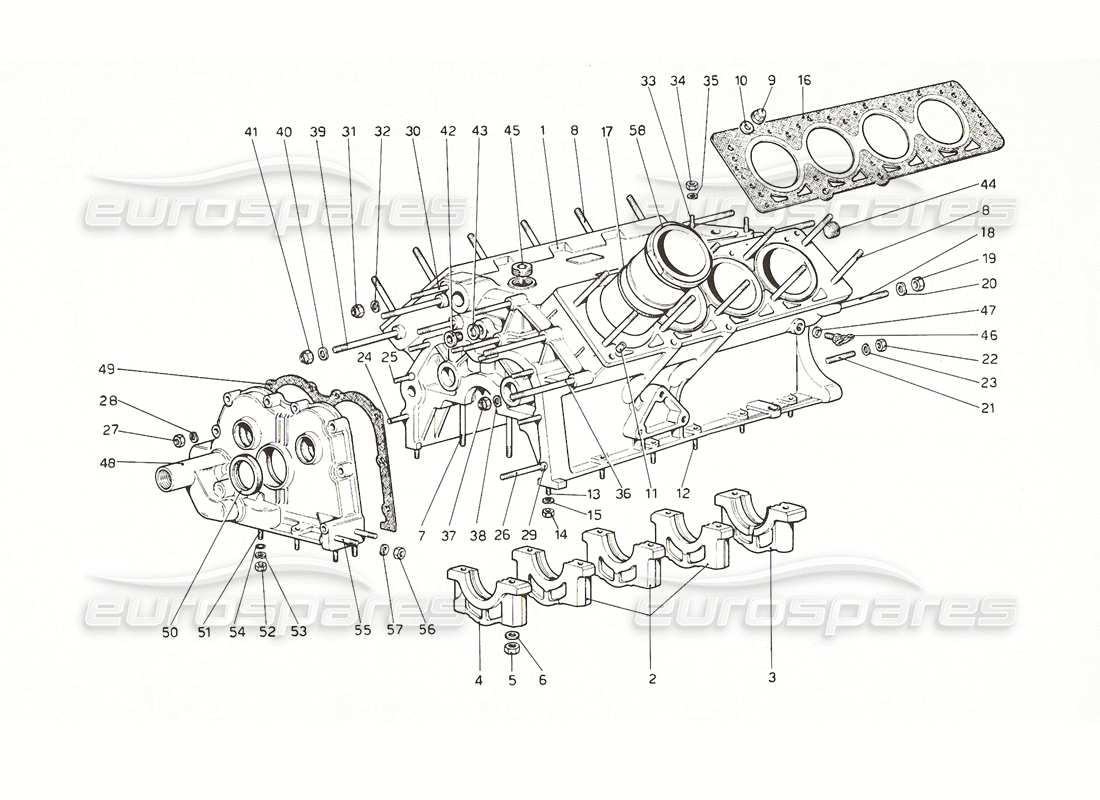 ferrari 308 gt4 dino (1976) diagrama de piezas del carter