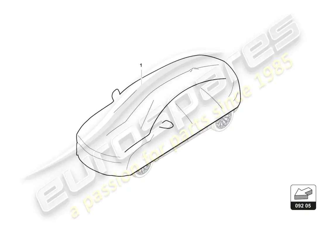 lamborghini urus s (accessories) cubierta para coche diagrama de piezas