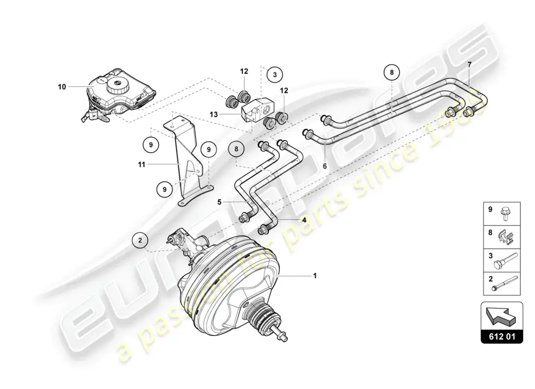 lamborghini ultimae (2022) servo freno diagrama de piezas