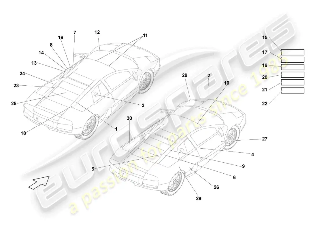 lamborghini reventon roadster placas tipo diagrama de piezas
