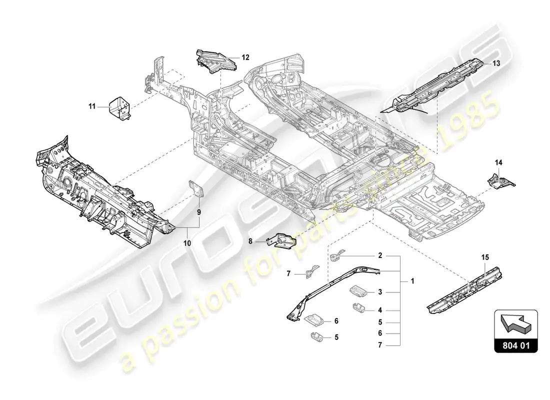 lamborghini urus (2021) bajos diagrama de piezas