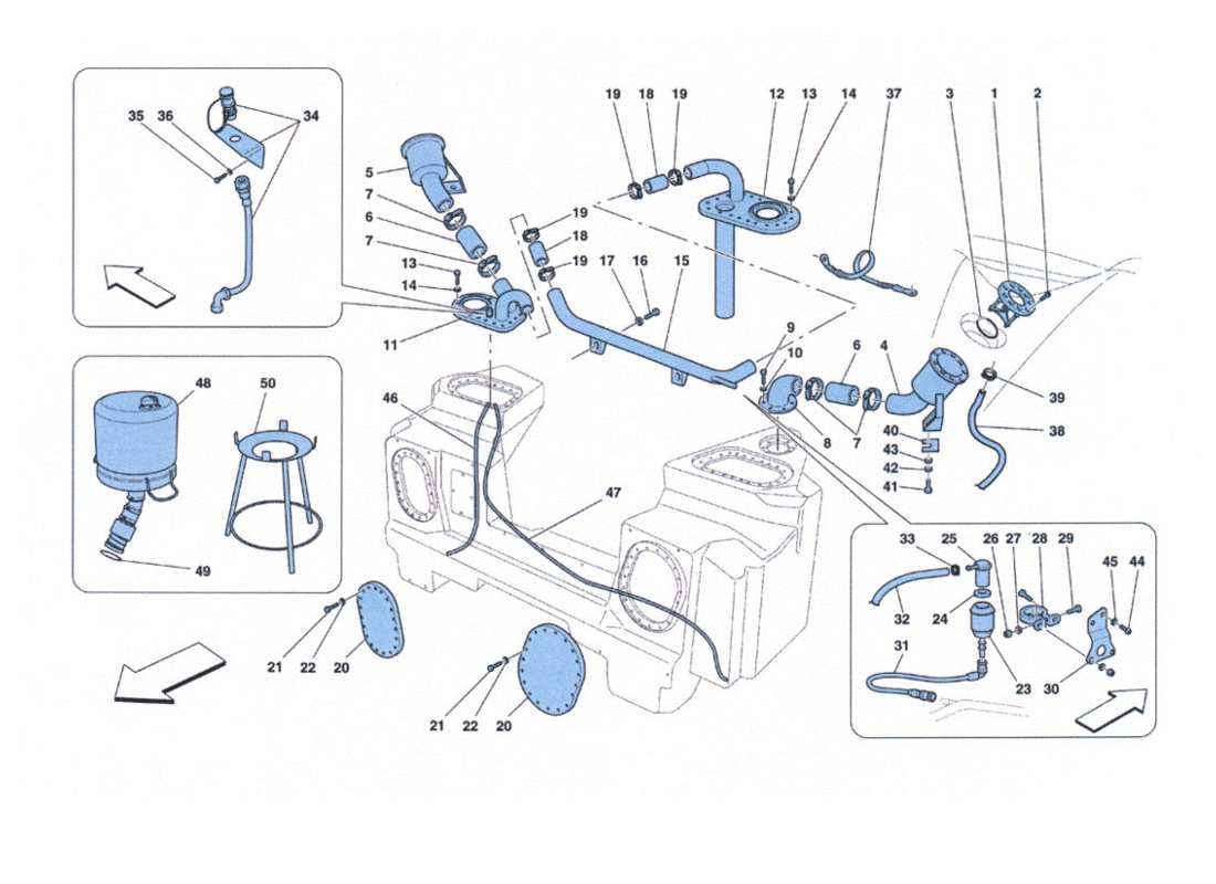 ferrari 458 challenge diagrama de piezas de serbatoi carburante e bocchettone