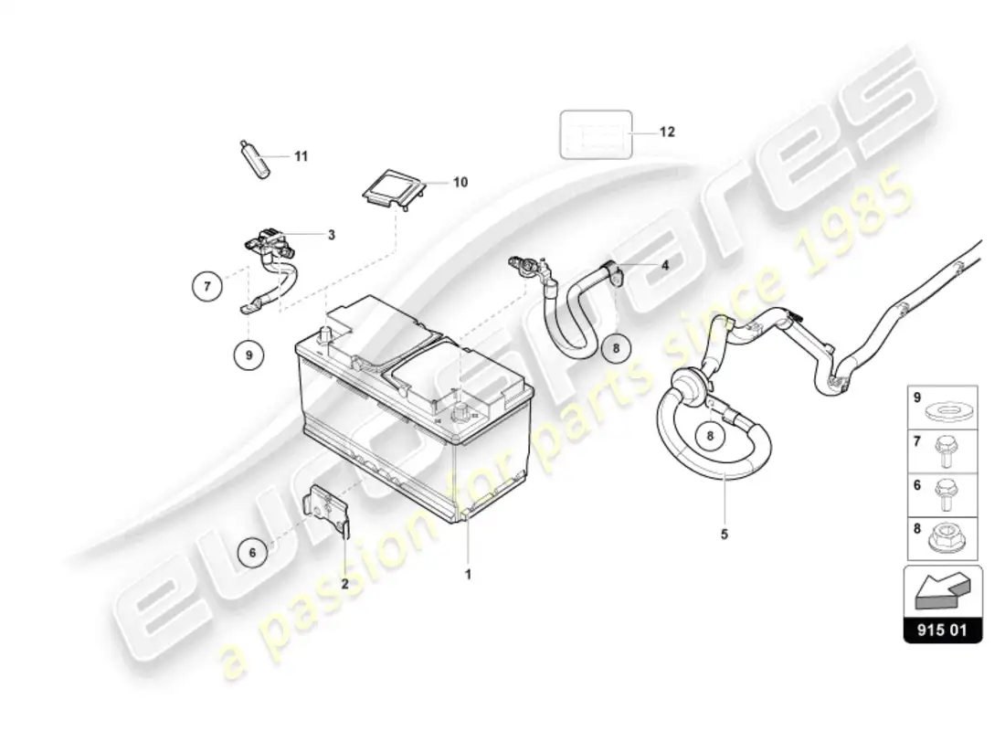 lamborghini sto (2023) batería diagrama de piezas
