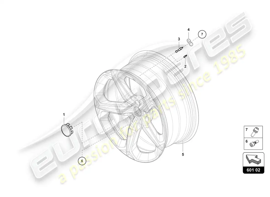 lamborghini urus (2022) sensor de presión de neumáticos diagrama de piezas