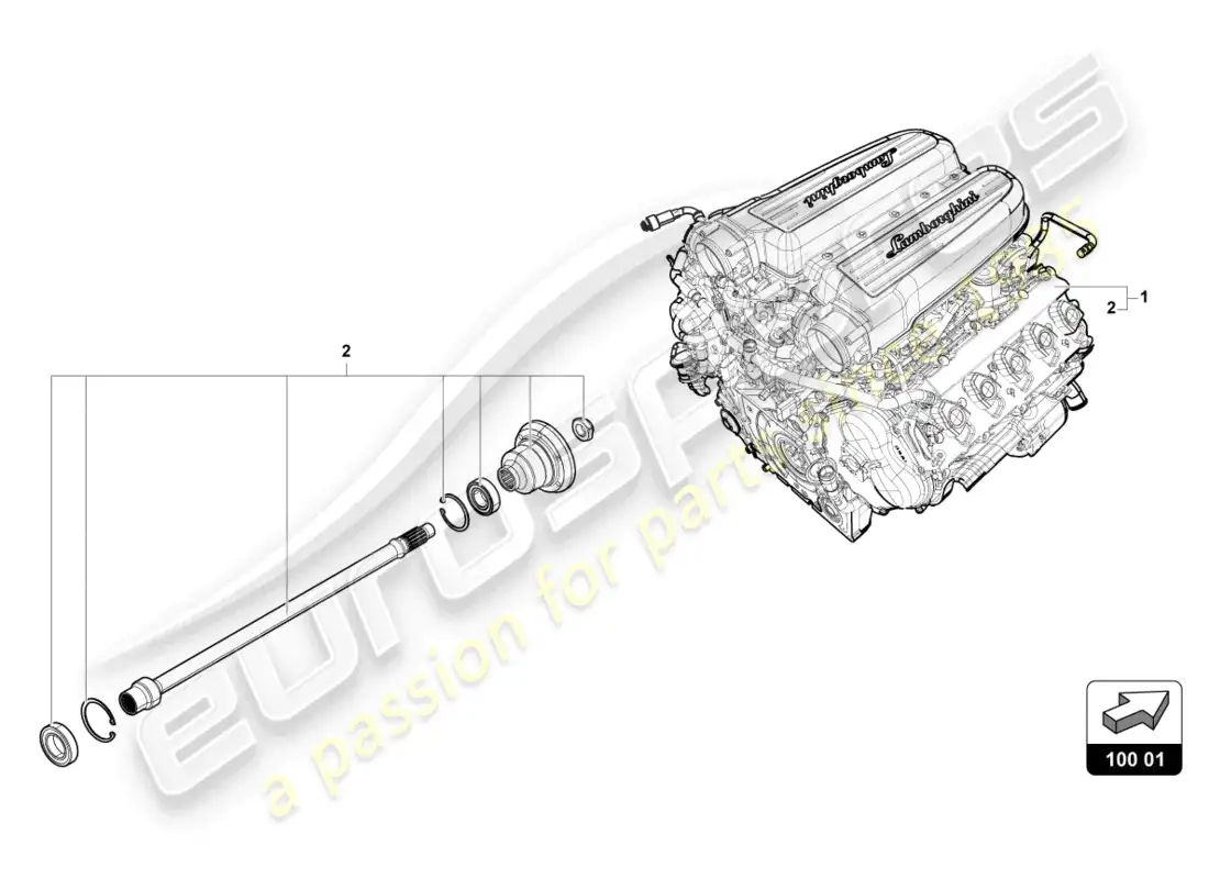 lamborghini tecnica (2023) motor diagrama de piezas
