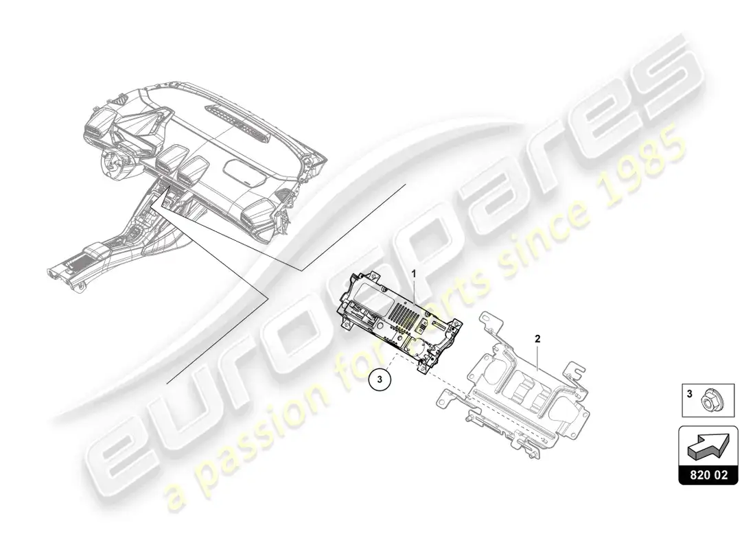 lamborghini evo spyder (2023) unidad de control para calefacción diagrama de piezas
