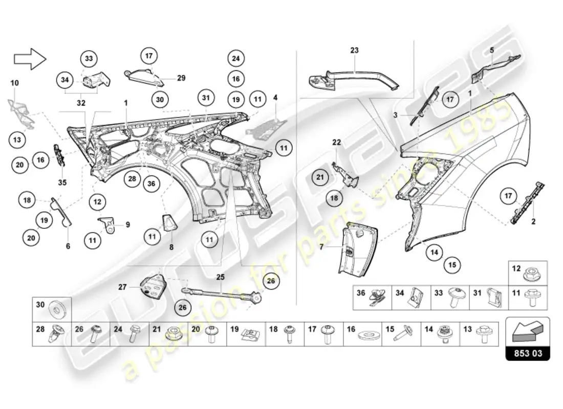 lamborghini sterrato (2024) ala diagrama de piezas