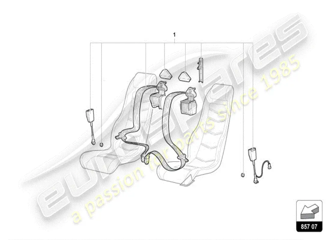 lamborghini diablo vt (1999) cinturones de seguridad diagrama de piezas