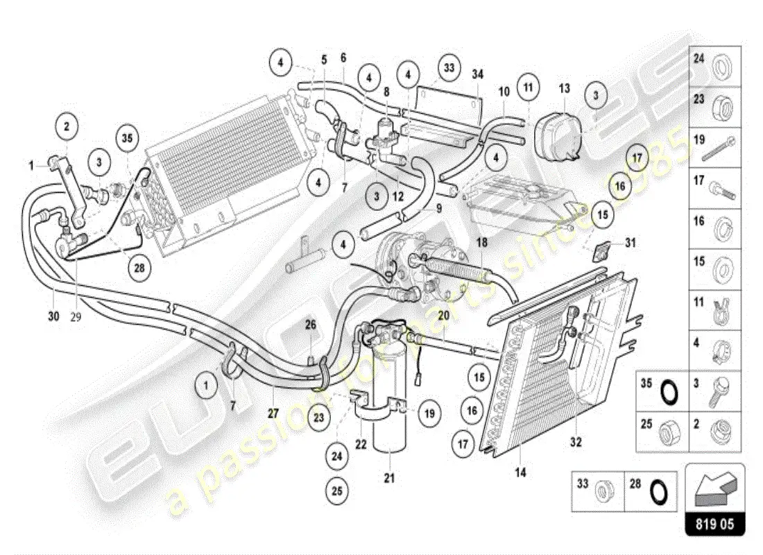 lamborghini diablo vt (1999) calefacción, aire acondicionado. sistema diagrama de piezas
