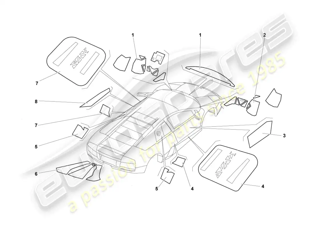 lamborghini lp670-4 sv (2010) protección de llama diagrama de piezas