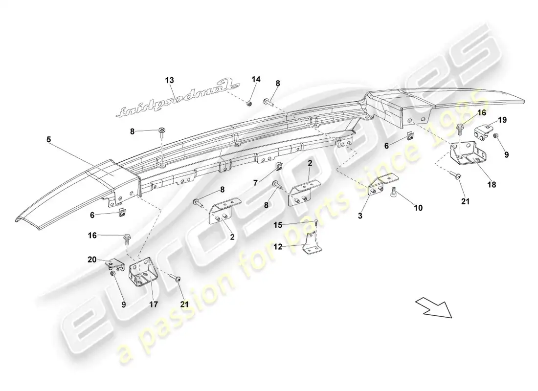 lamborghini lp550-2 spyder (2014) recortar diagrama de piezas