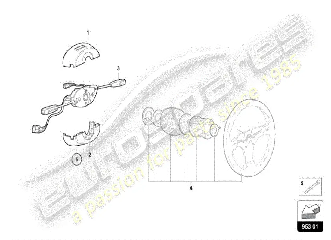 lamborghini diablo vt (1996) dirección de cremallera y piñón diagrama de piezas