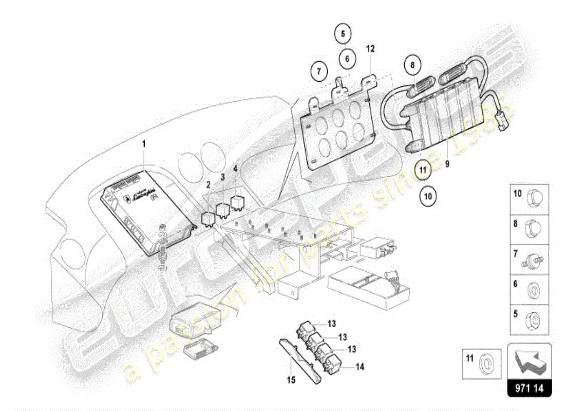 lamborghini diablo vt (1996) diagrama de piezas del sistema eléctrico