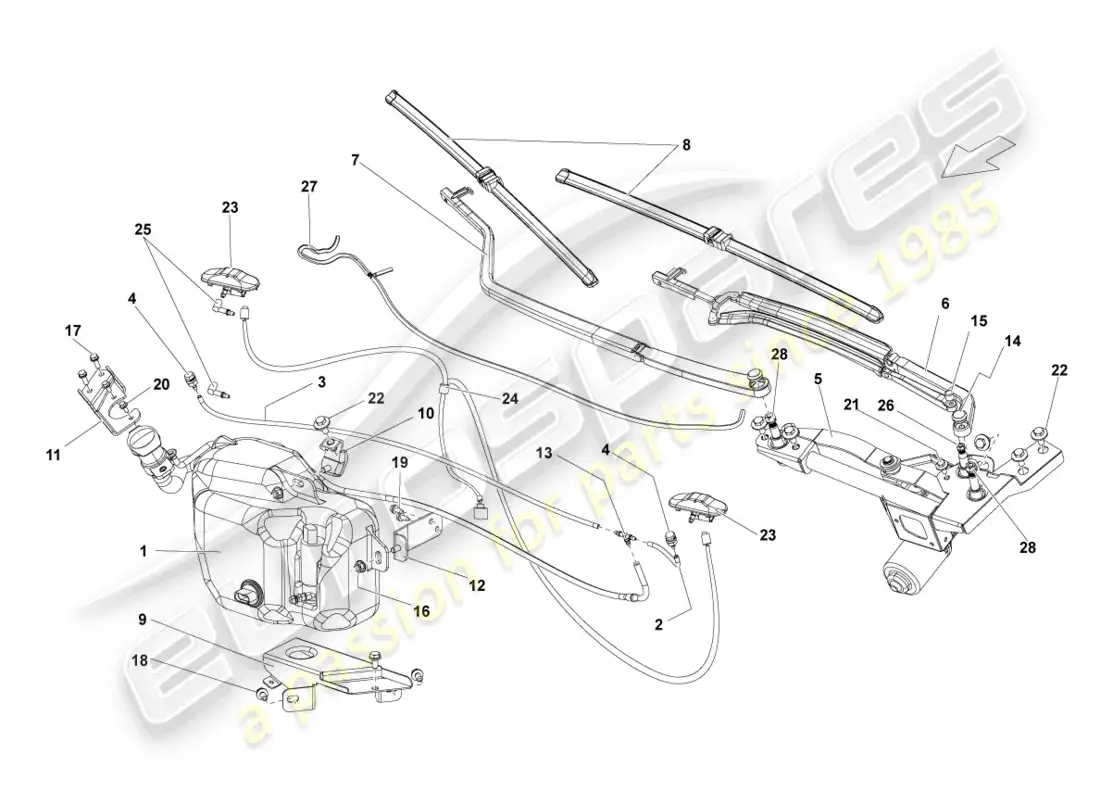 lamborghini lp550-2 spyder (2012) sistema arandela diagrama de piezas