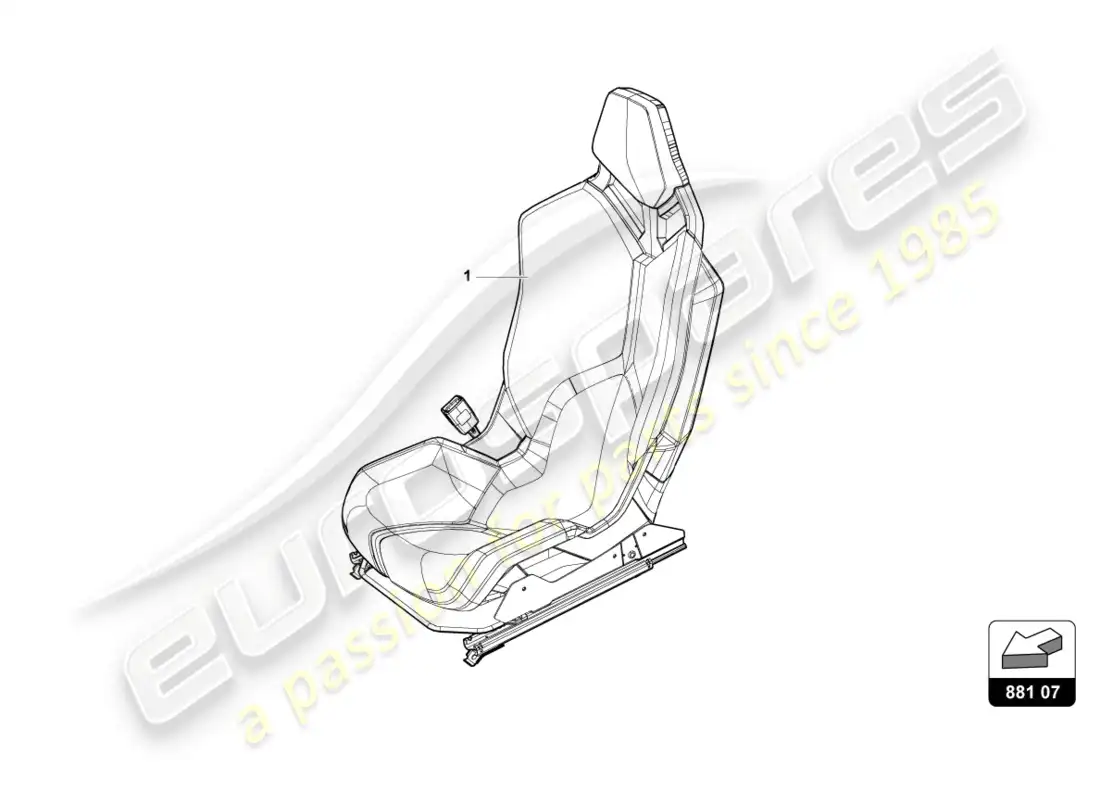 lamborghini evo spyder (2024) asiento deportivo 'asiento de carreras' diagrama de piezas