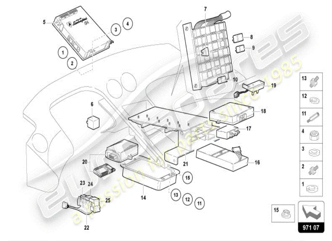 lamborghini diablo vt (1996) diagrama de piezas del sistema eléctrico