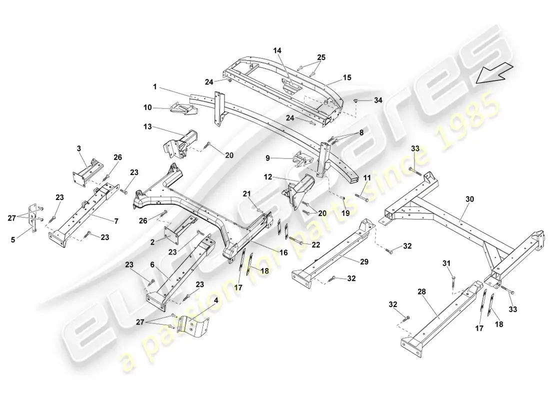 lamborghini lp570-4 sl (2011) lateral parte trasera trasera diagrama de piezas
