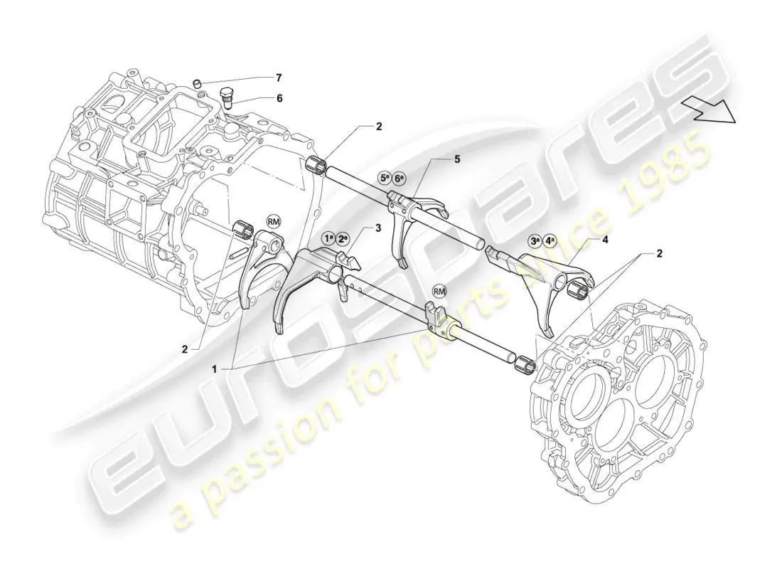 lamborghini lp570-4 sl (2011) horquilla selectora diagrama de piezas