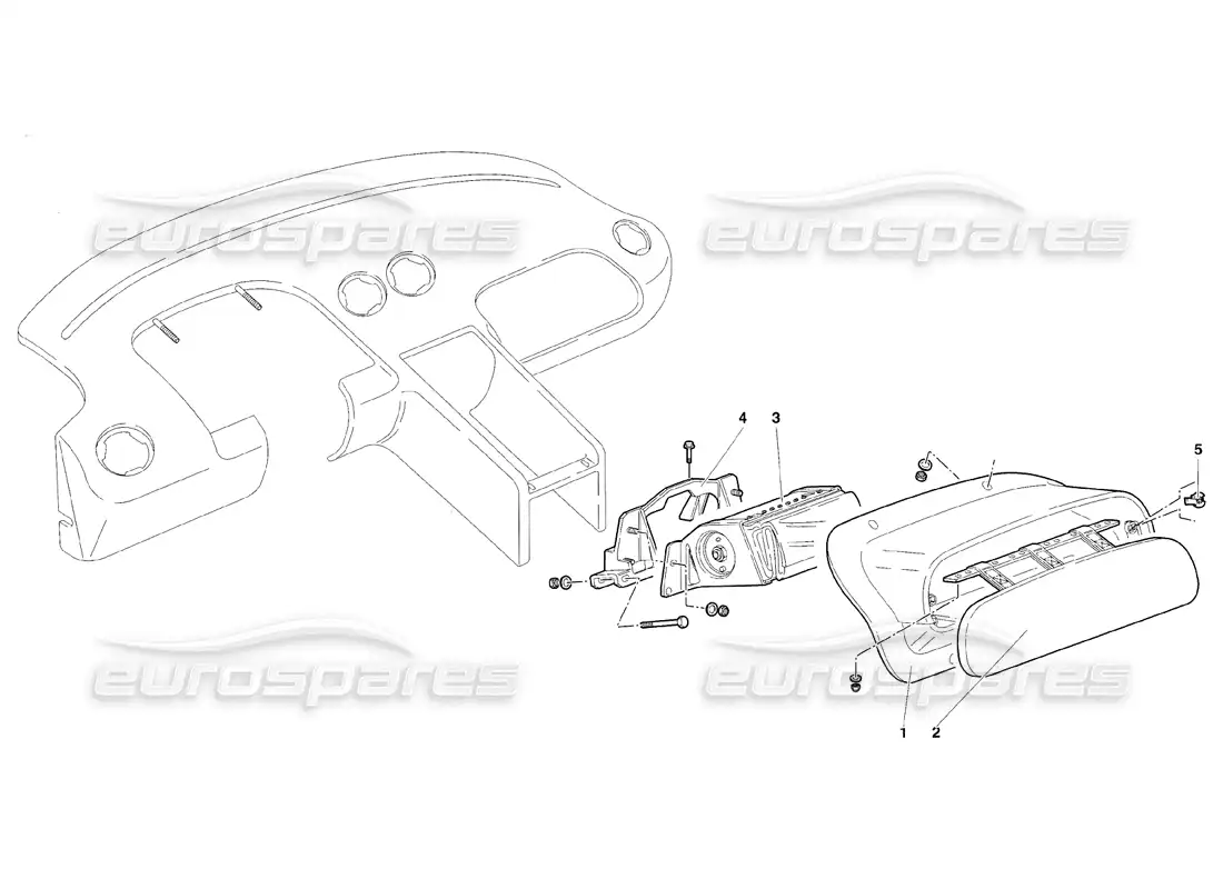 lamborghini diablo sv (1998) adornos del compartimiento de pasajeros (válido para ee. uu.: 1998 de noviembre) diagrama de piezas