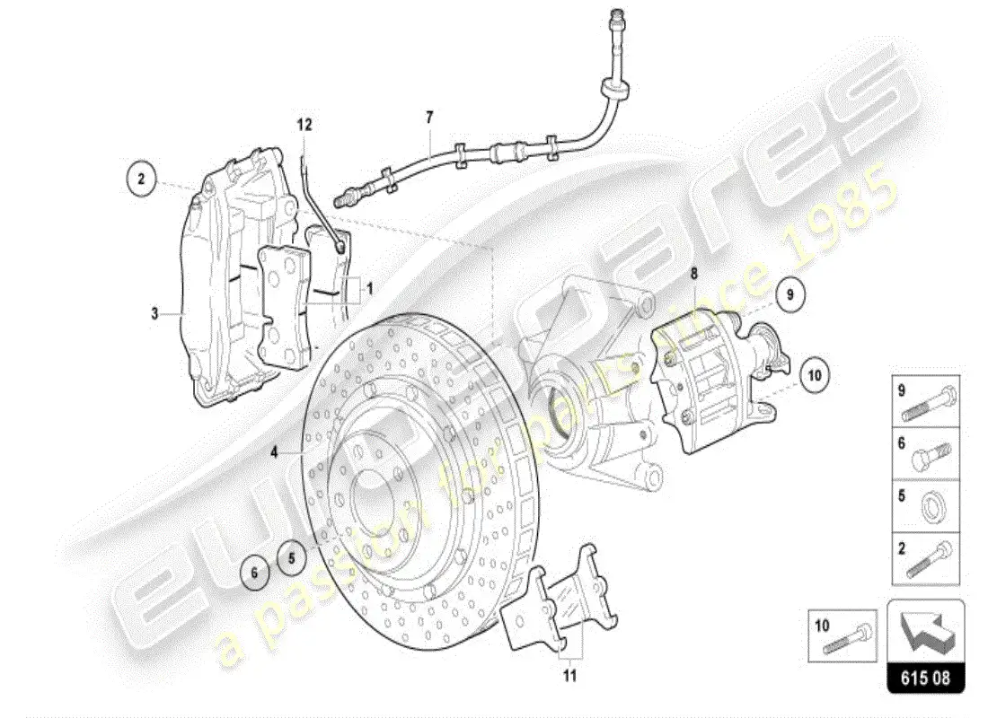 lamborghini diablo vt (1998) disco de freno trasero diagrama de piezas