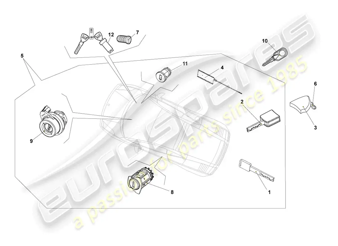 lamborghini gallardo coupe (2006) cilindros de bloqueo diagrama de piezas