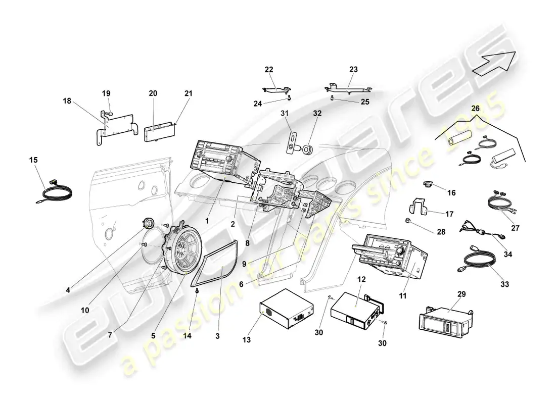 lamborghini gallardo coupe (2006) unidad de control para infor diagrama de piezas