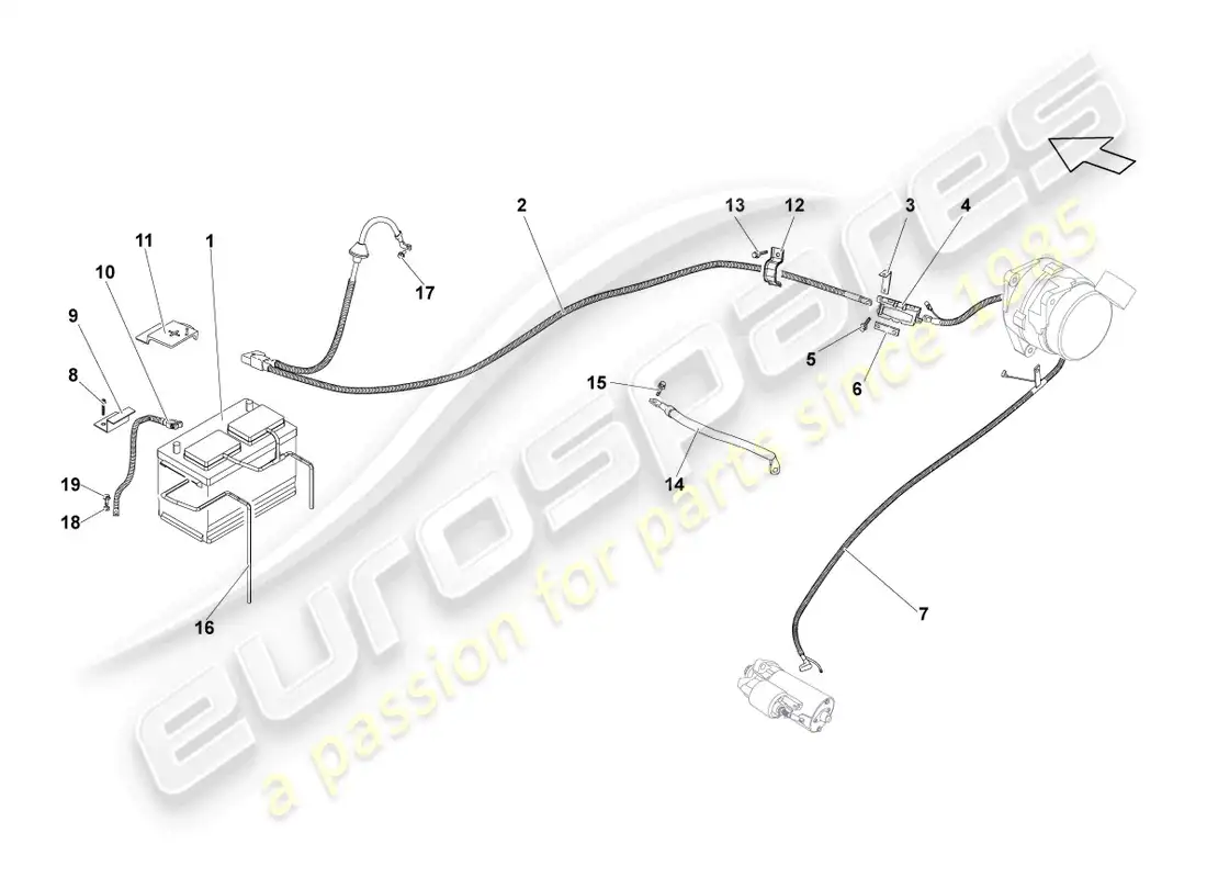 lamborghini lp550-2 spyder (2012) batería diagrama de piezas