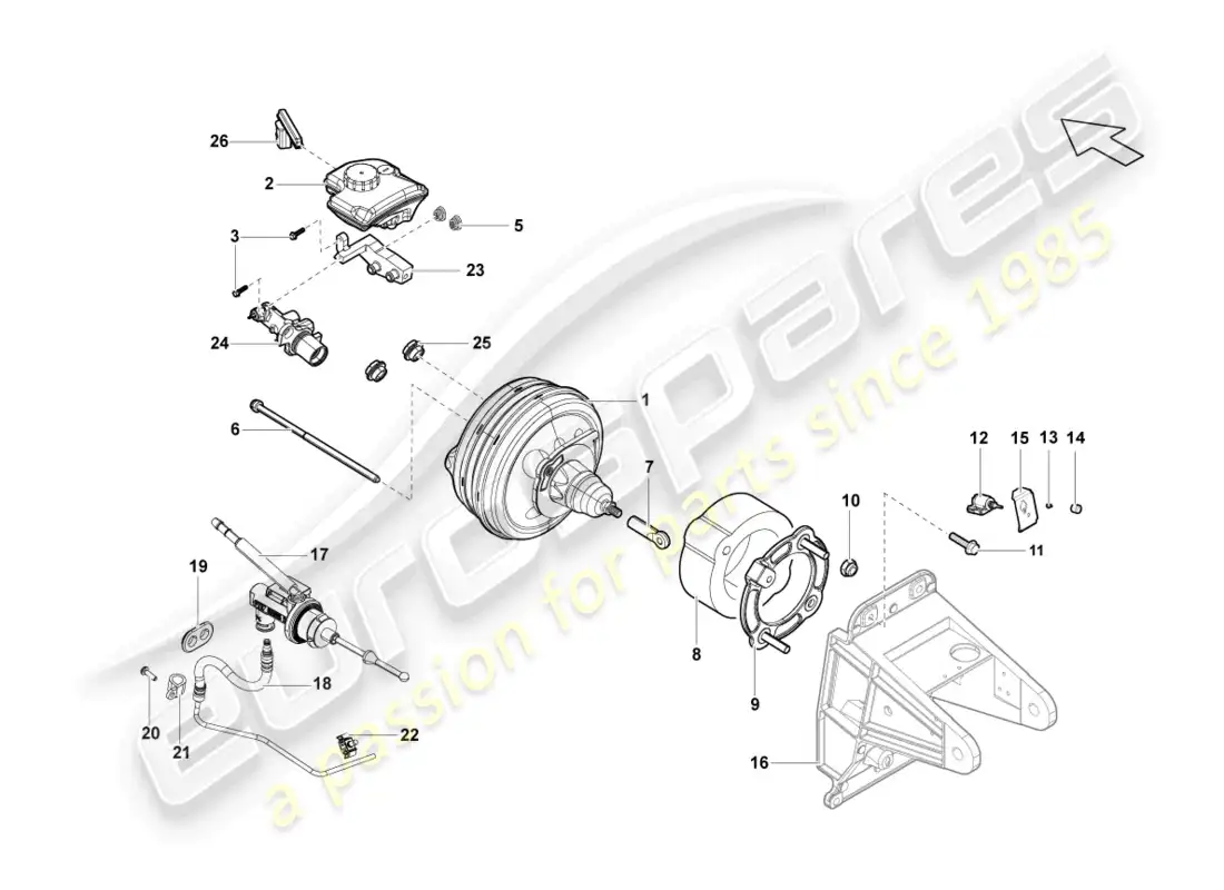 lamborghini lp570-4 sl (2010) servo freno diagrama de piezas