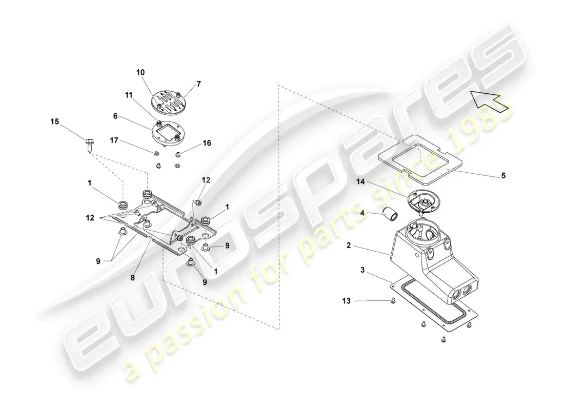 lamborghini lp570-4 sl (2011) carcasa selectora diagrama de piezas
