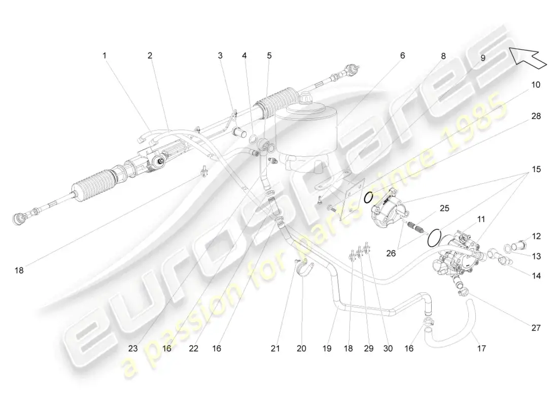 lamborghini gallardo coupe (2004) aparato de gobierno diagrama de piezas