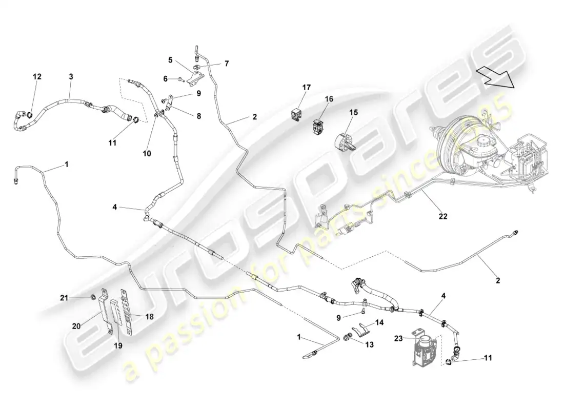 lamborghini lp570-4 sl (2014) tubo de freno diagrama de piezas