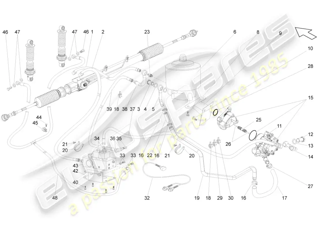 lamborghini gallardo coupe (2006) aparato de gobierno diagrama de piezas