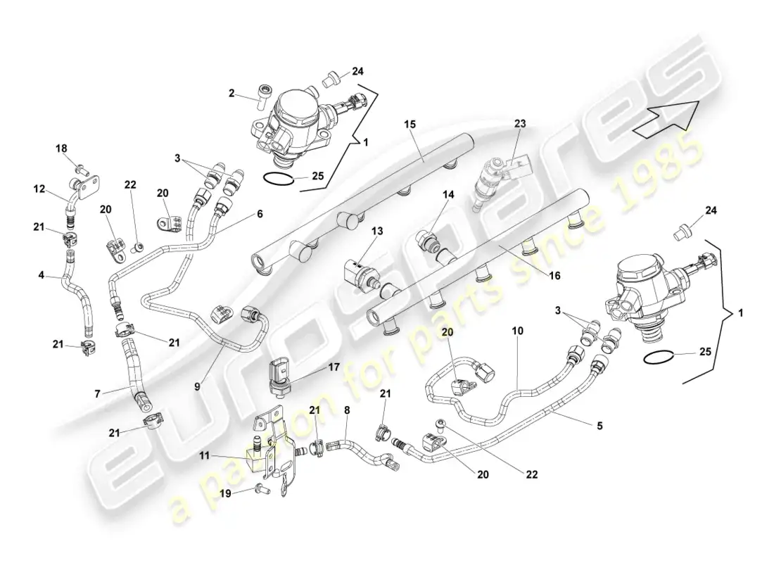 lamborghini lp570-4 sl (2014) bomba de combustible diagrama de piezas
