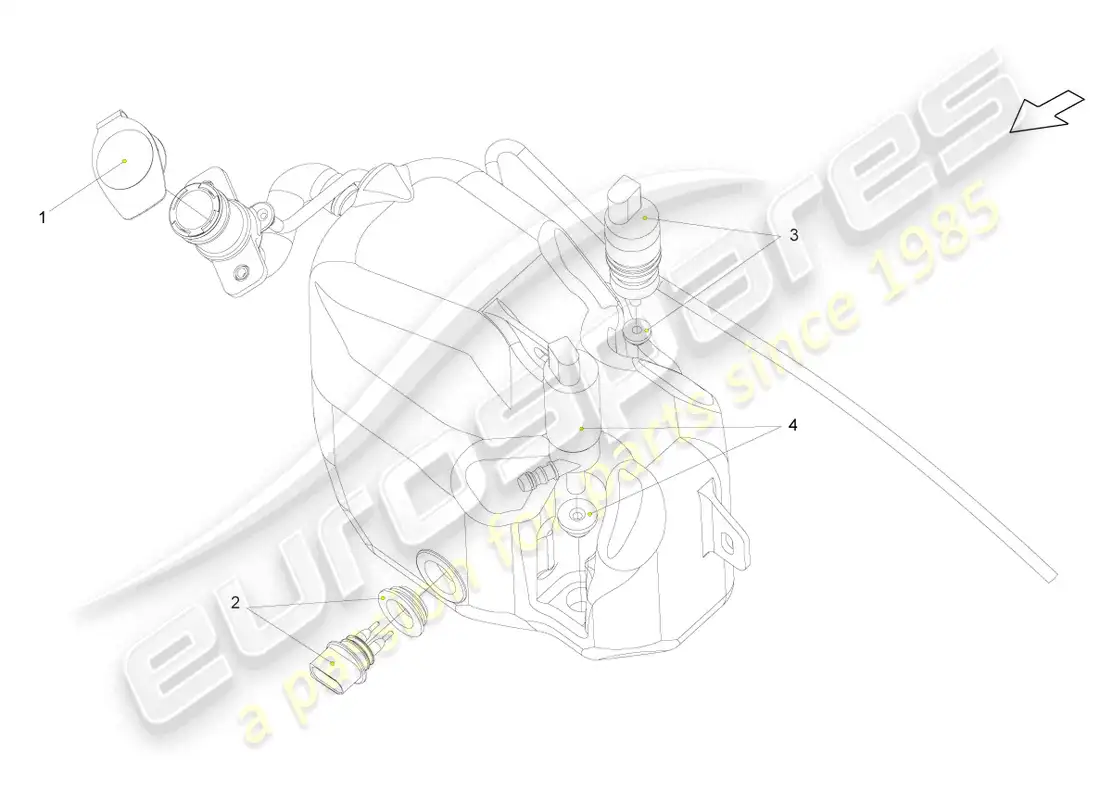 lamborghini lp550-2 spyder (2012) transmisor de nivel de agua diagrama de piezas