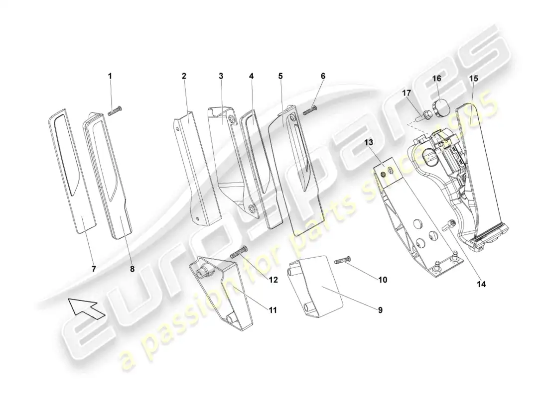 lamborghini lp570-4 sl (2011) pedal acelerador diagrama de piezas